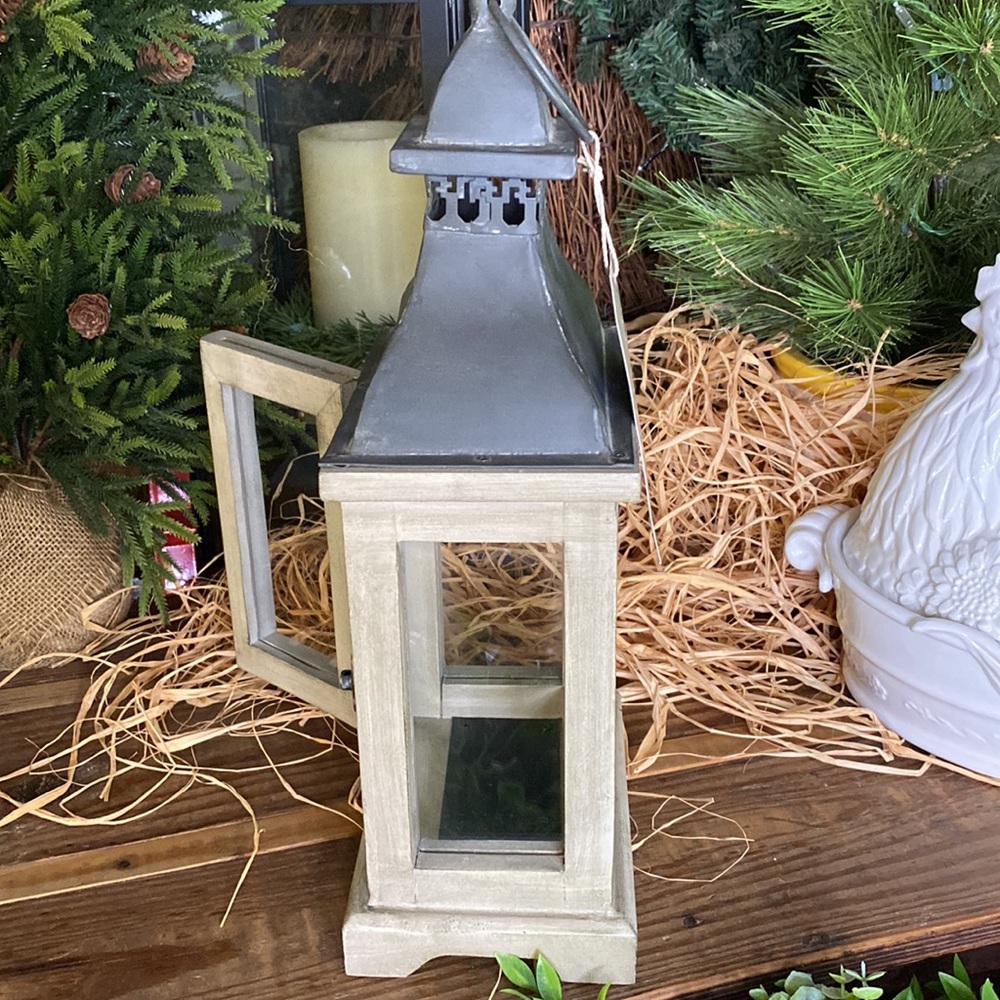 Williams Sonoma Wood and Metal Small Weathered Rustic Lantern - Picture 8 of 16